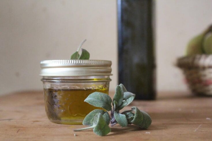 The Easiest Sage Infused Olive Oil - Documenting Simple Living